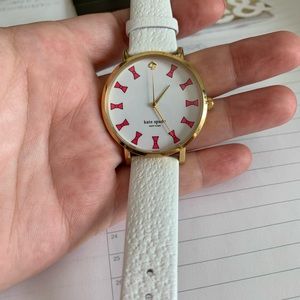 Kate Spade Leather Watch with Pink Bows